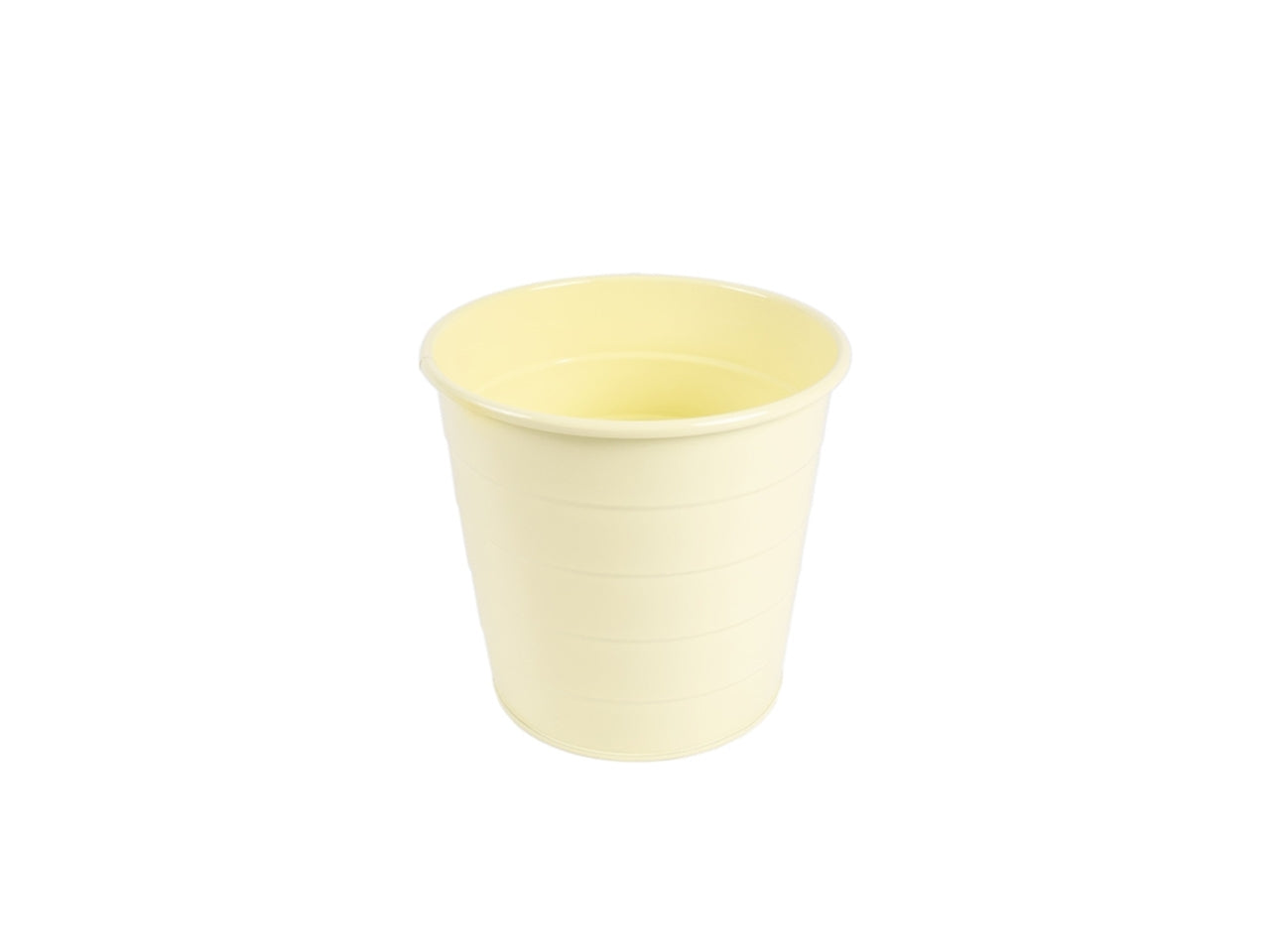Cache pot in metallo d.17x19cm di colore giallo