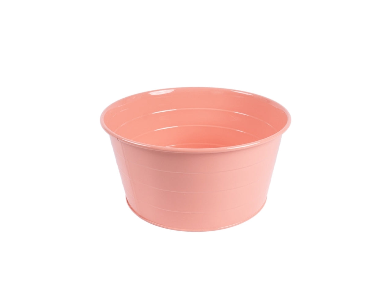 Cache pot in metallo d.28x14cm di colore arancio