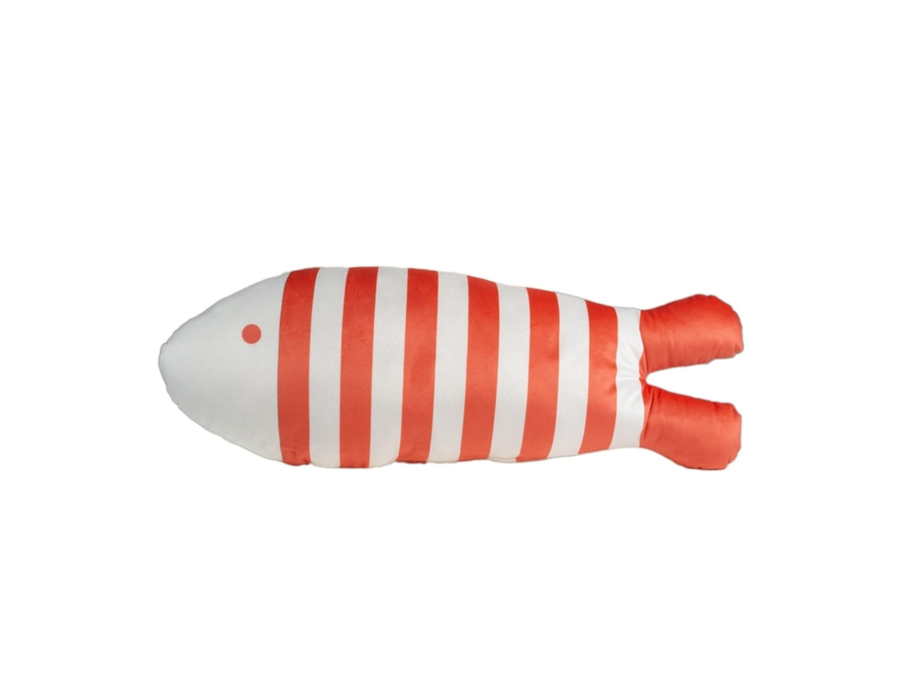 Cuscino a forma di pesce  h.50cm poliestere di colore bianco e rosso
