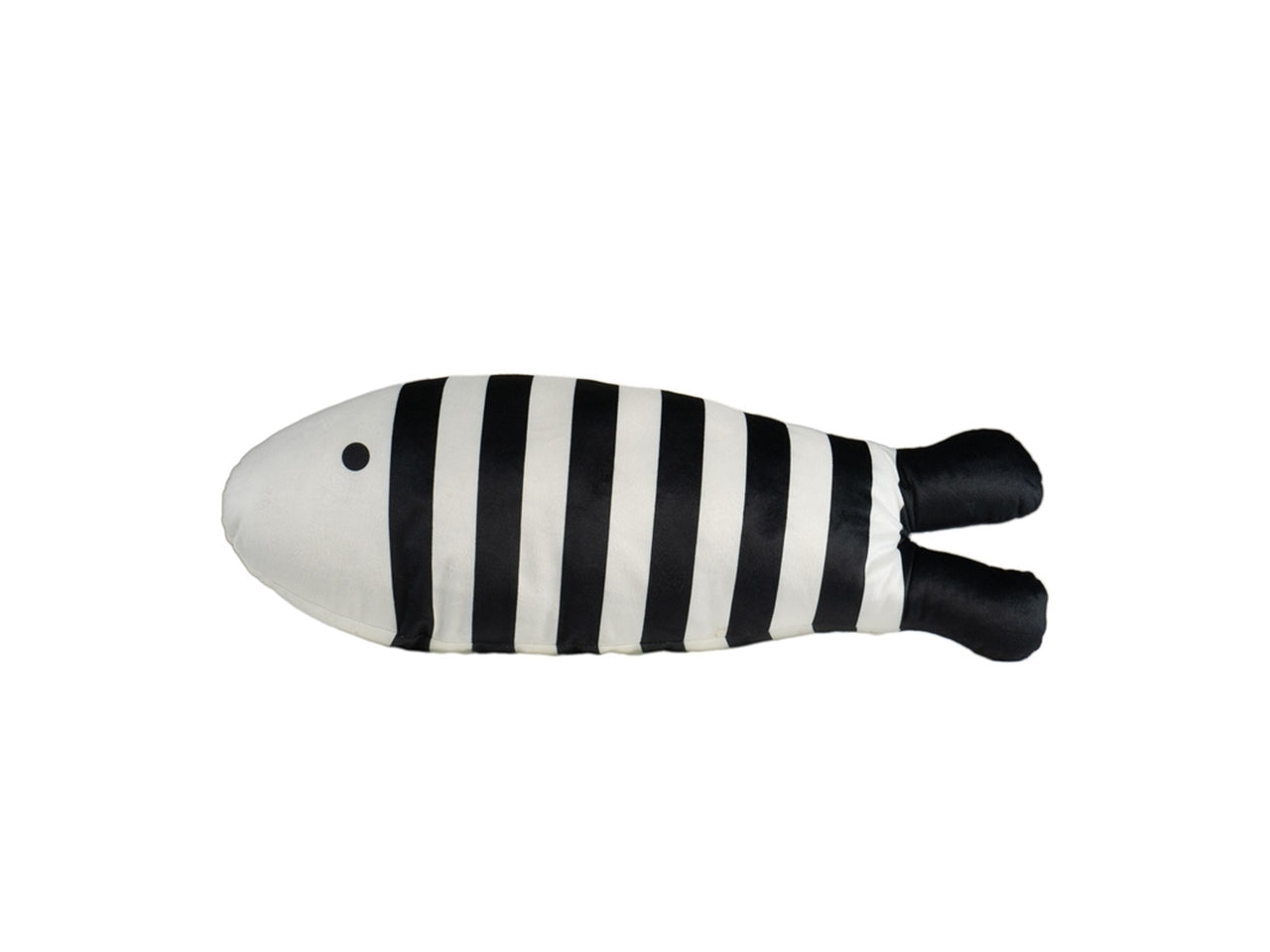 Cuscino a forma di pesce  h.50cm poliestere di colore bianco e nero