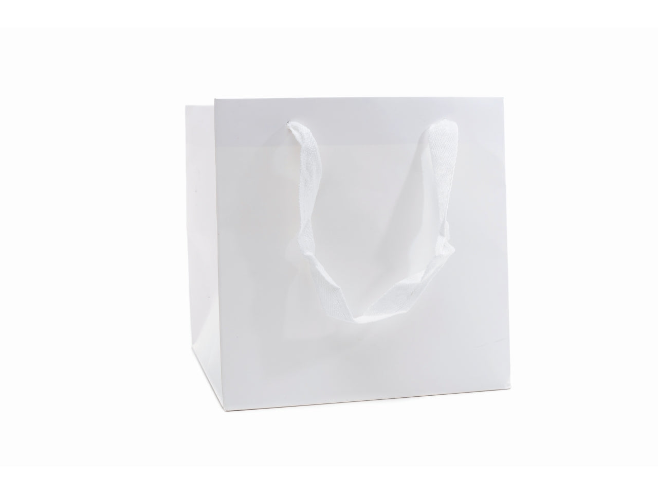 Shopper cube in carta bianca 220gr. 17x17x17cm