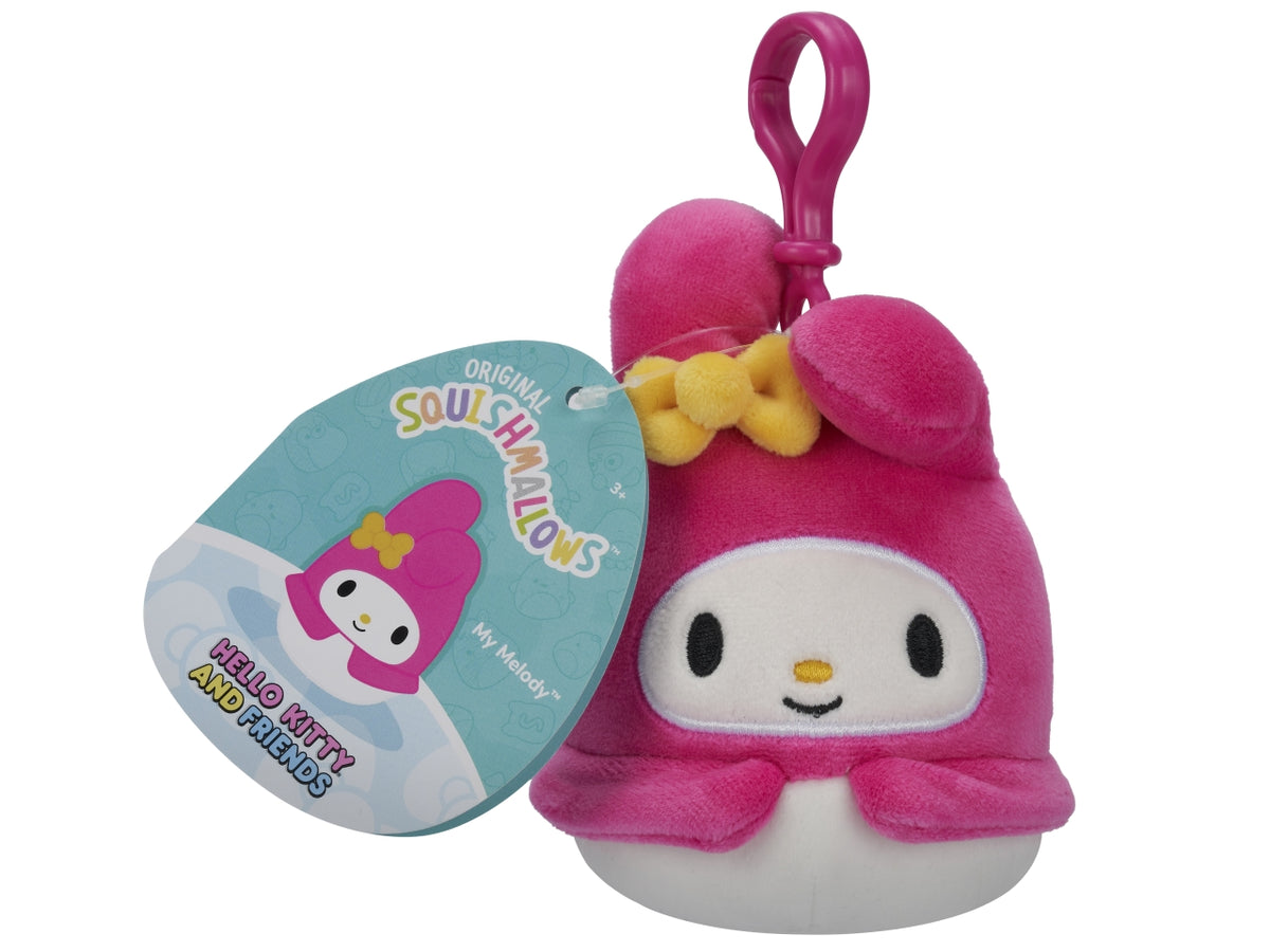 Peluche squishmallows personaggi clip on hello kitty and friends 10cm
