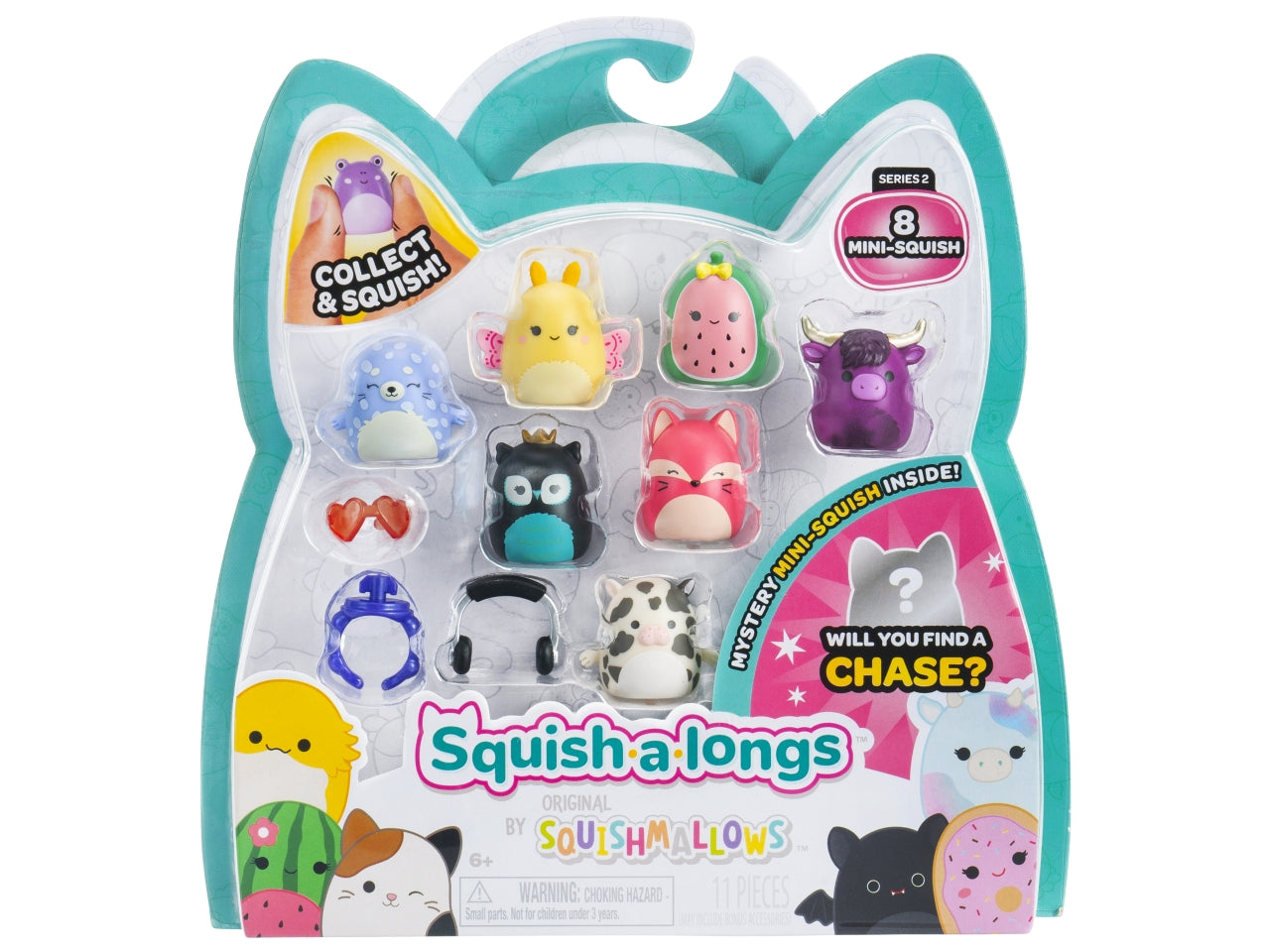 Squish a longs pack 8 personaggi e 2 accessori assortiti