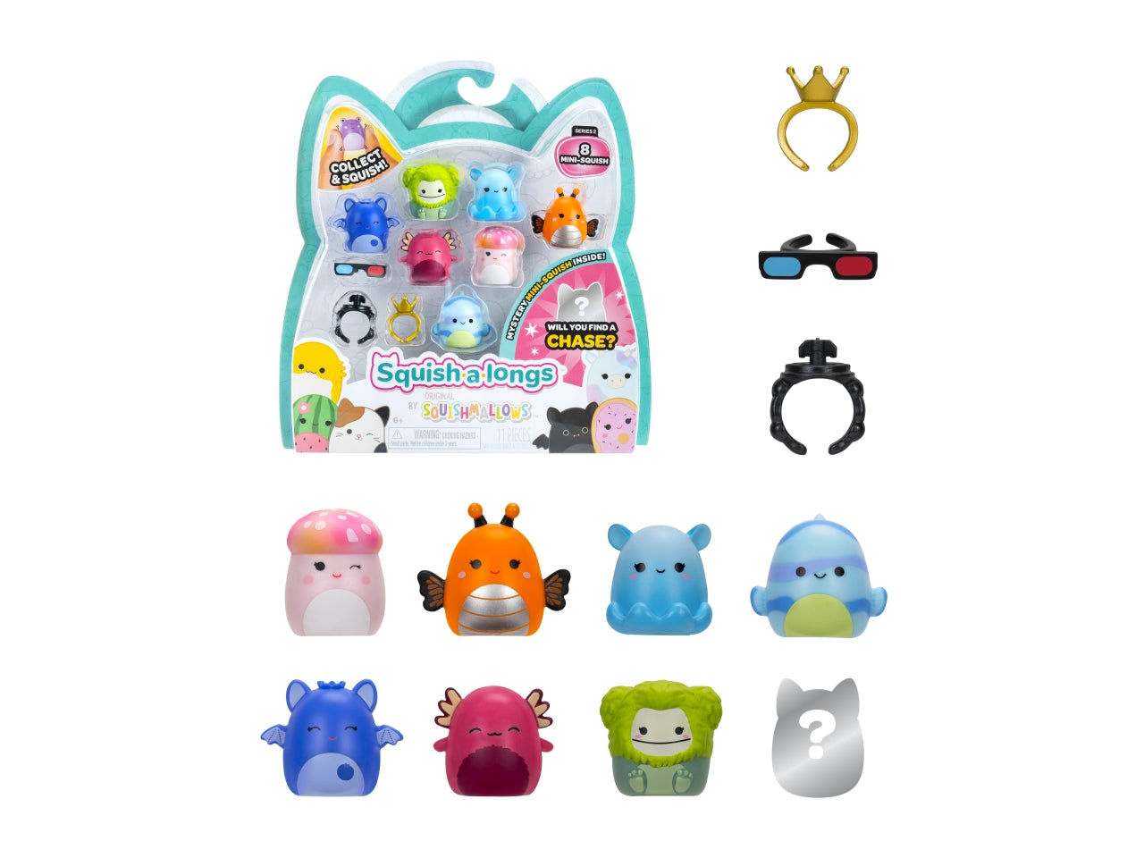 Squish a longs pack 8 personaggi e 2 accessori assortiti