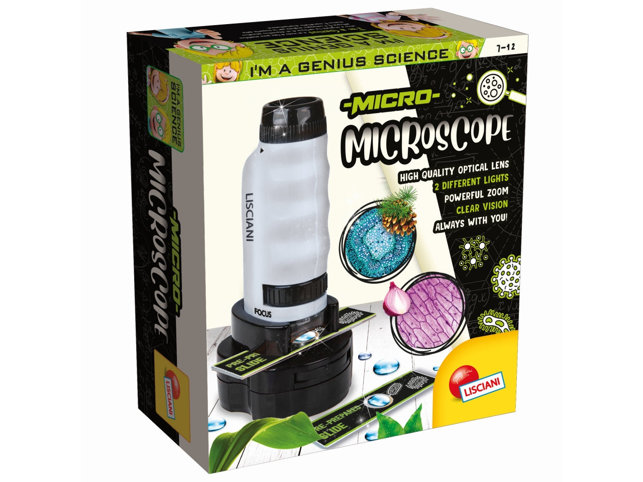 I'm a genius microscopio portatile con base portavetrini e luce