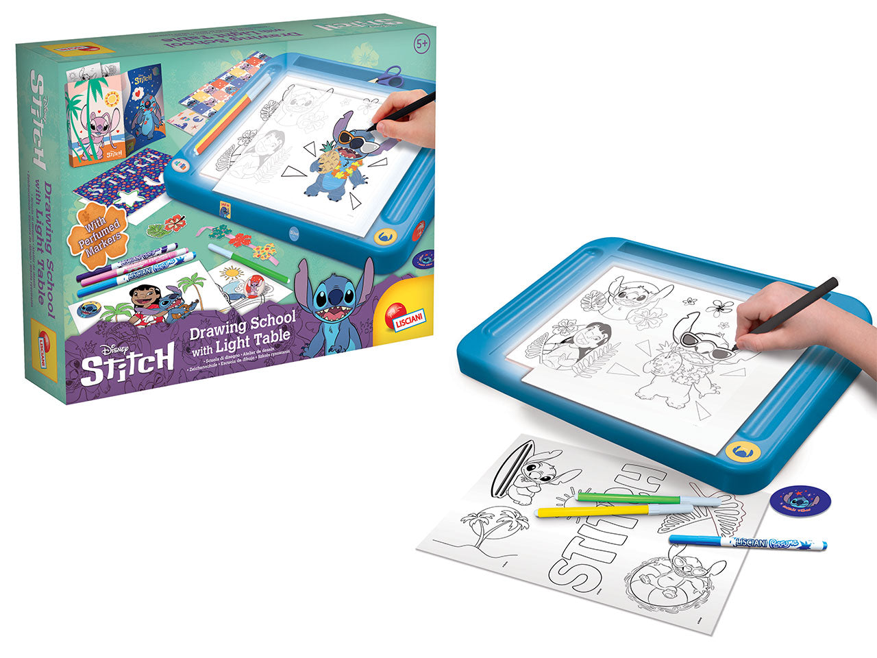 Stitch drawing school with light table