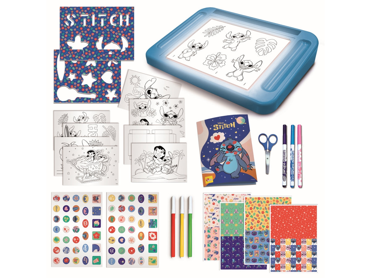 Stitch drawing school with light table