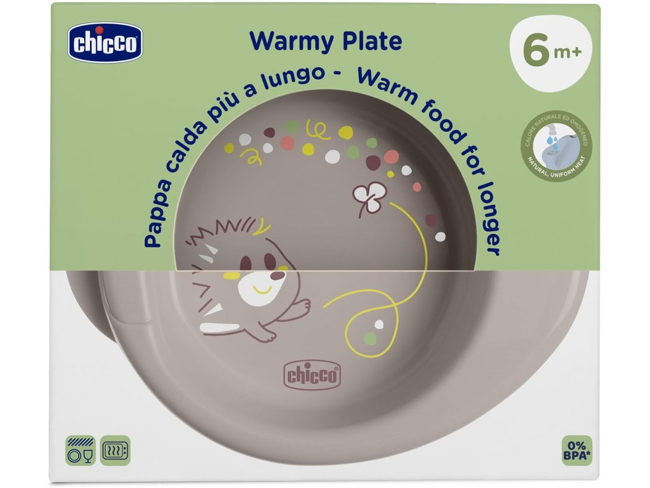 Piatto pappacalda consigliato da 6m+ di colore grigio