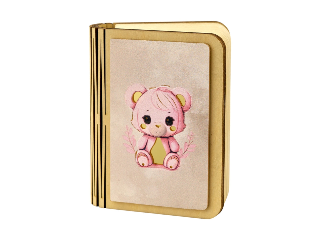 Lampada libro piccola orso rosa 10x8x3cm