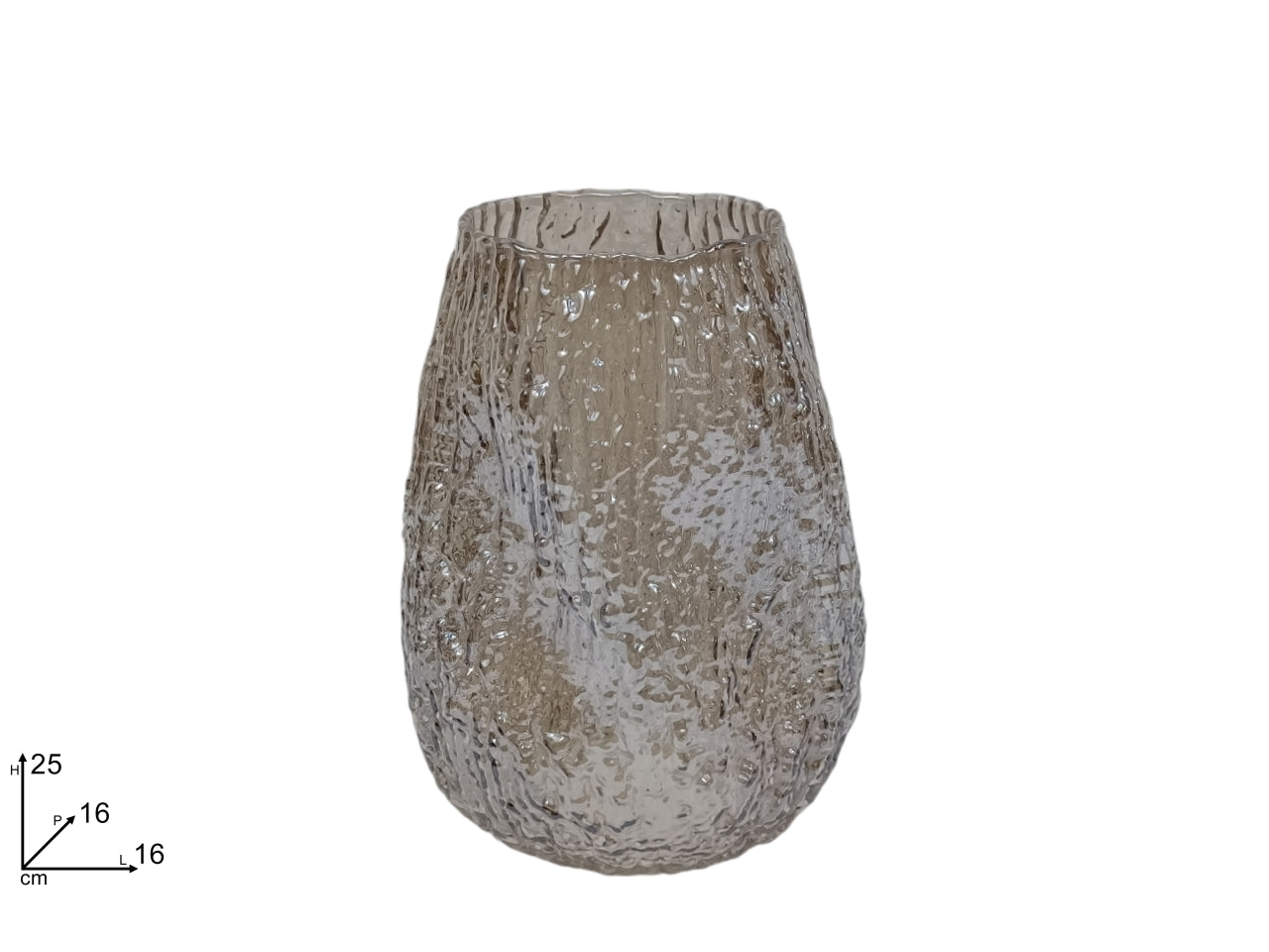 Vaso in vetro effetto tronco albero  25cm