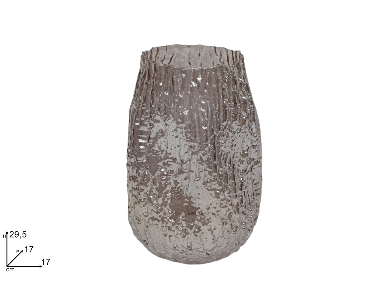 Vaso in vetro effetto tronco albero 29,5cm