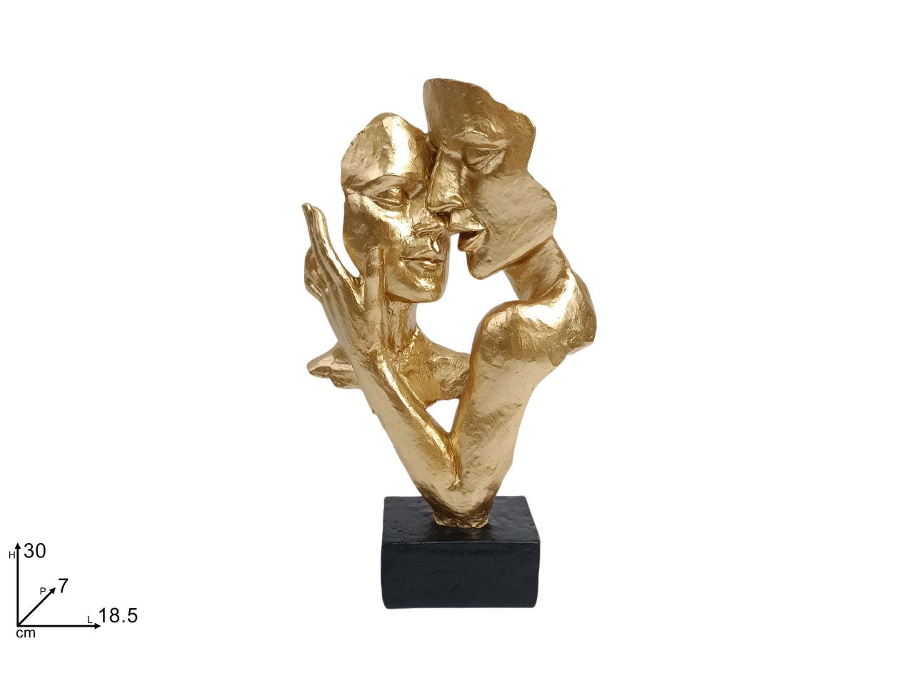 Statua coppia abbraccio 30cm oro