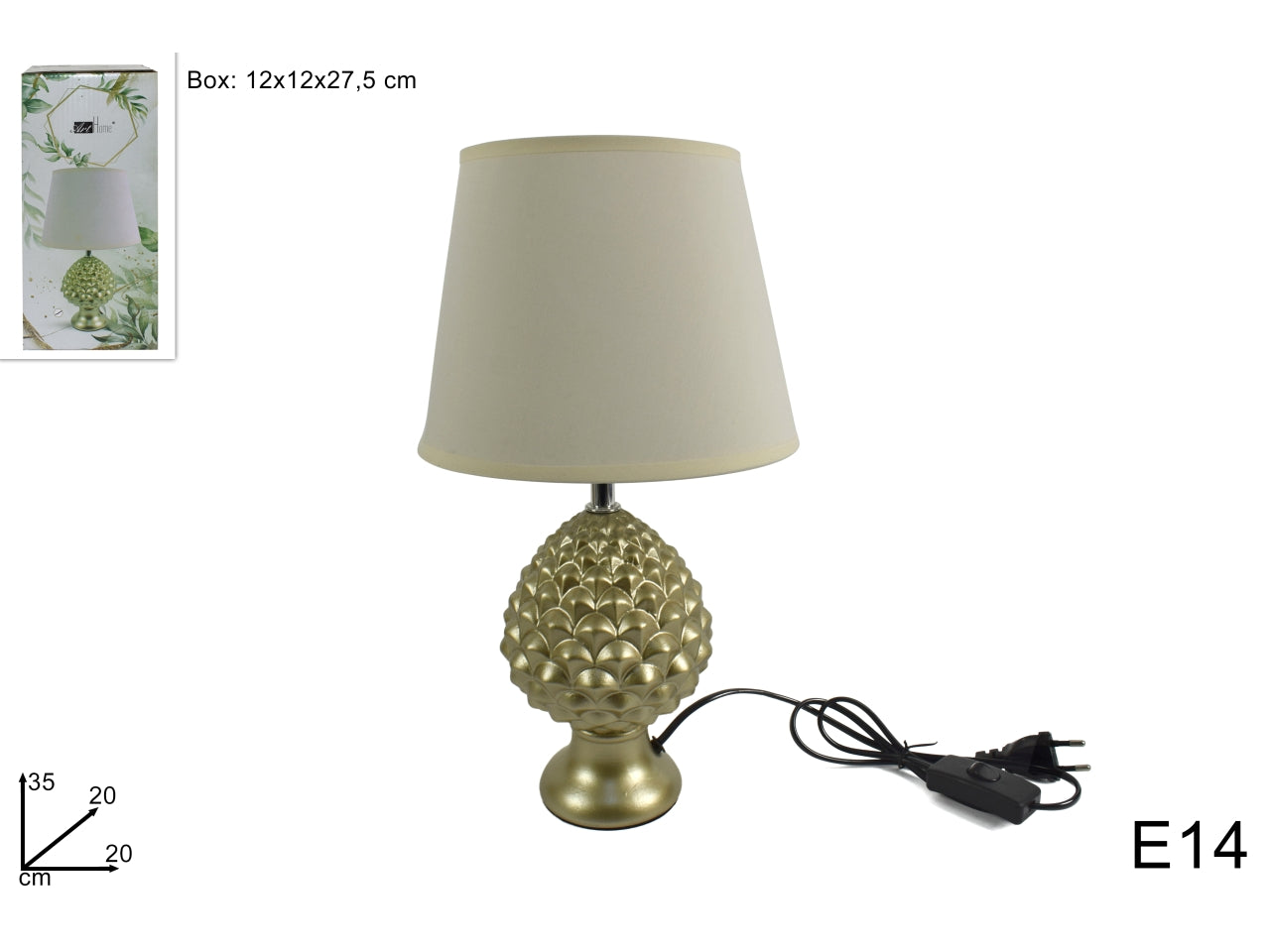 Lume pigna oro 35cm