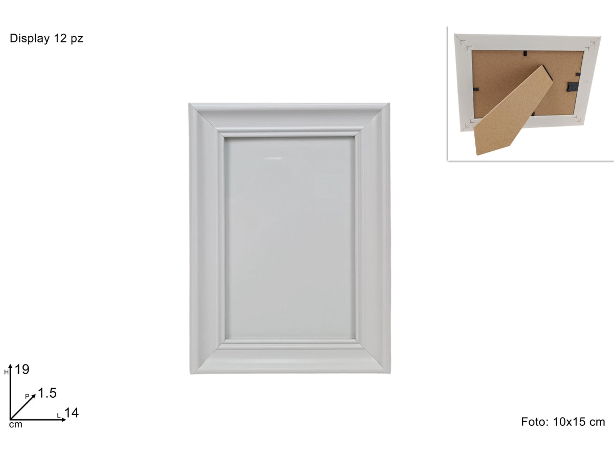 Portafoto effetto legno bianco 10x15cm
