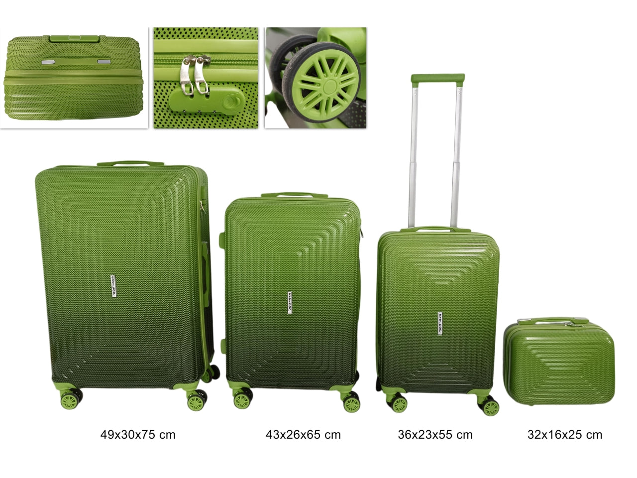 Set 4 valigie in abs verde