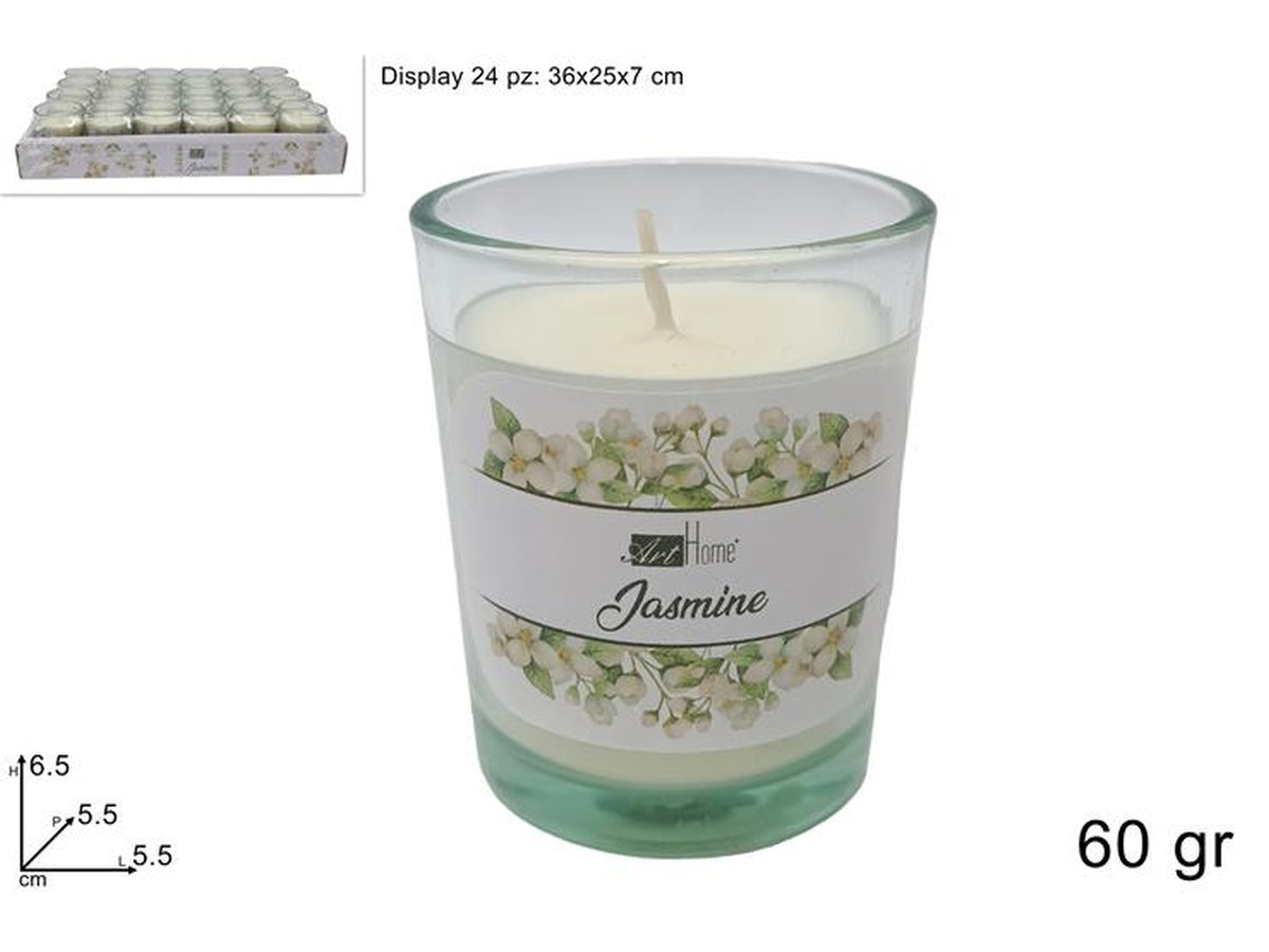 Candela profumata in vasetto di vetro 60gr jasmine