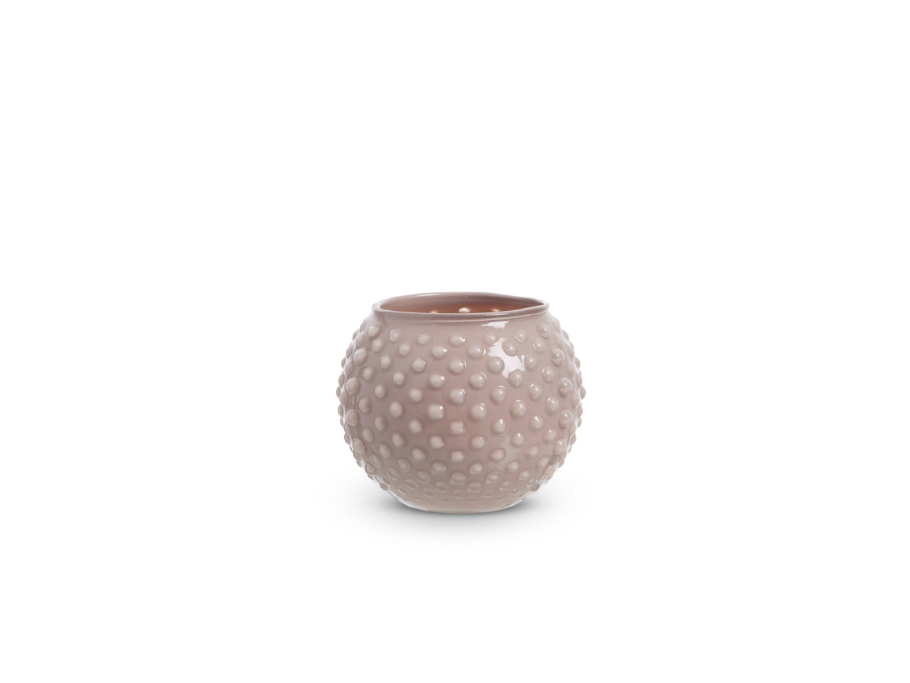 Vaso sfera con decoro a pois h.7 xd.10 cm rosato basic