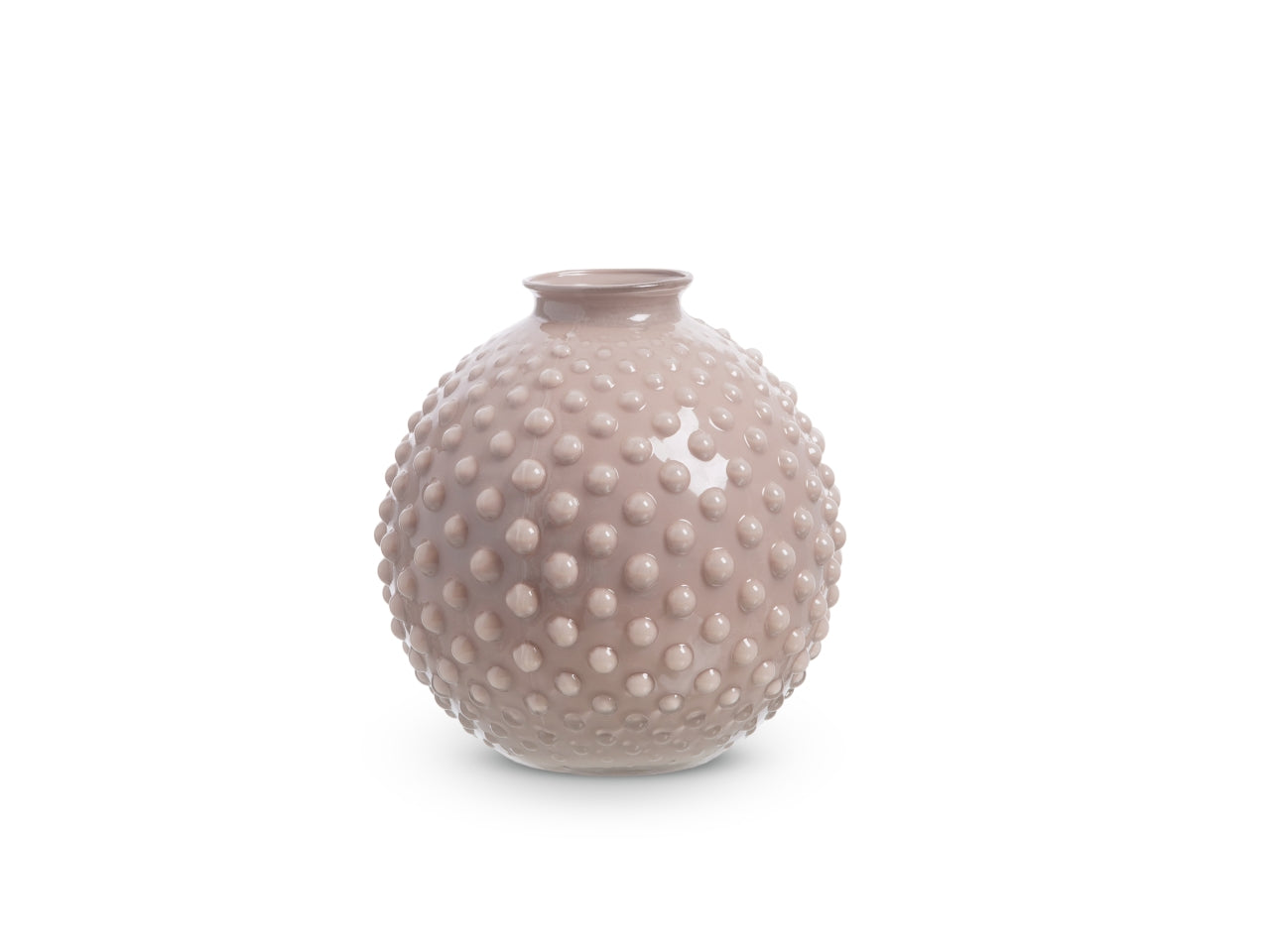 Vaso sfera con decoro a pois h.17 xd.16 cm rosato basic