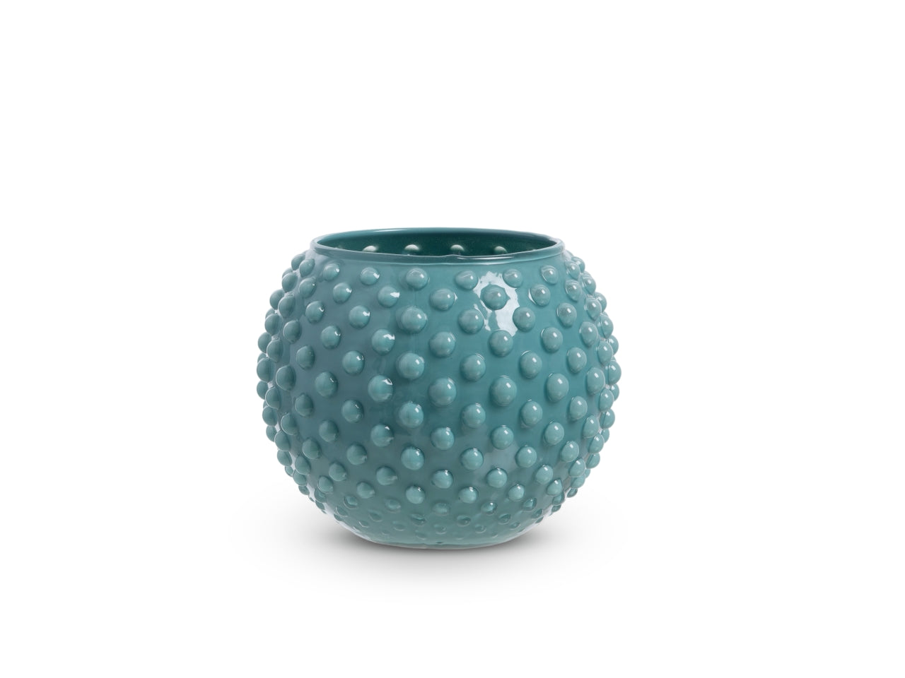 Vaso sfera con decoro a pois h.13xd.16 cm eucalipto basic