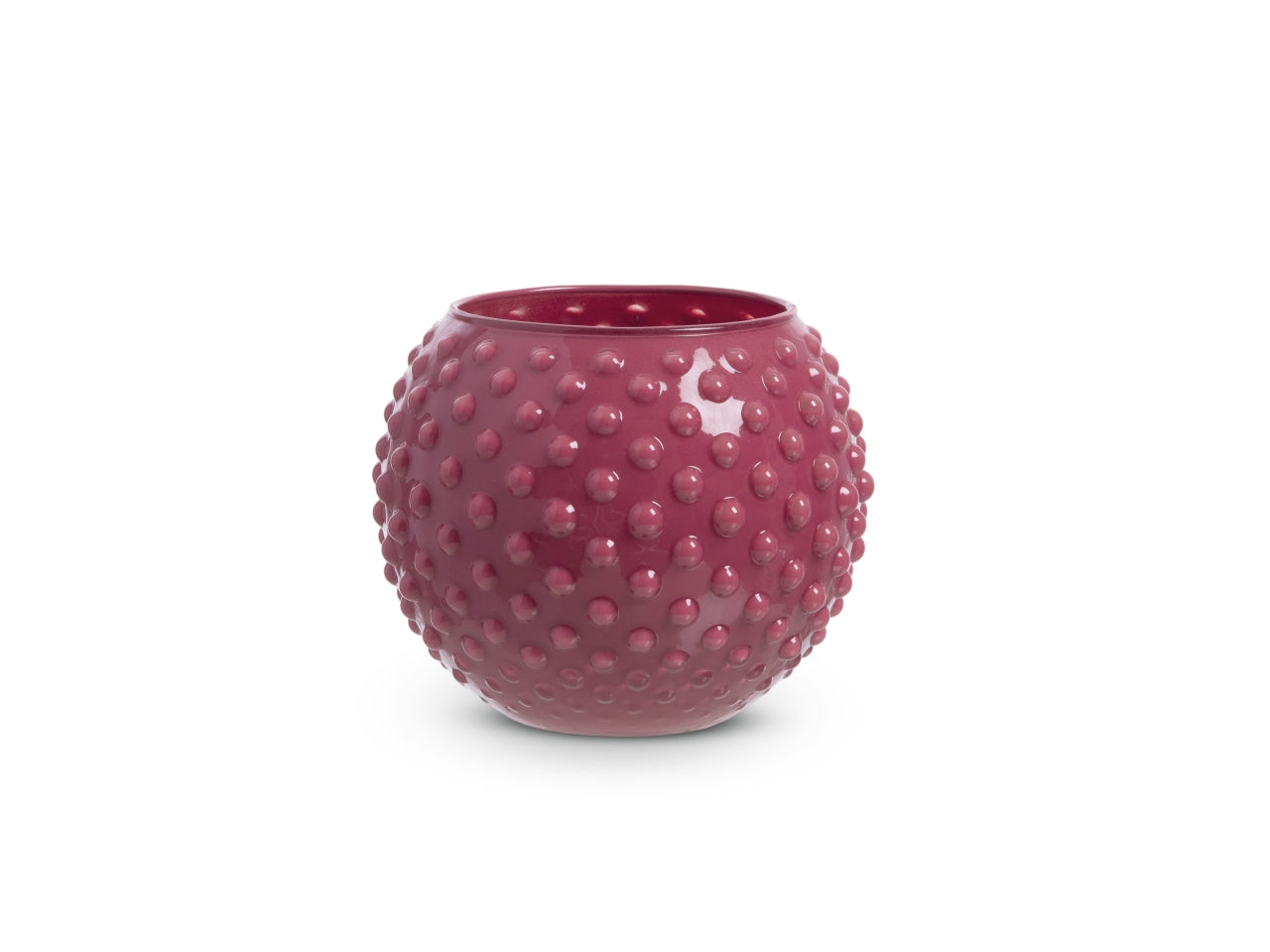 Vaso sfera con decoro a pois h.13xd.16 cm magenta basic