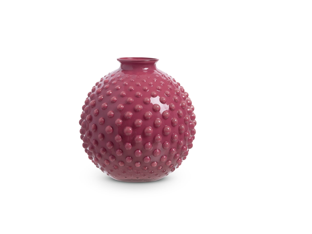 Vaso sfera con decoro a pois h.17 xd.16 cm magenta basic