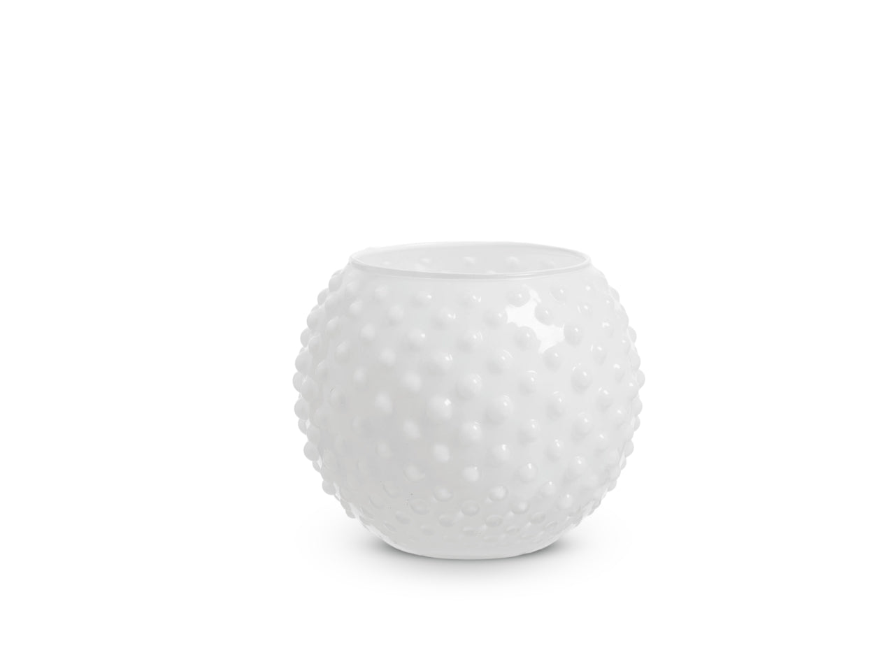 Vaso sfera con decoro a pois h.13xd.16 cm bianco basic