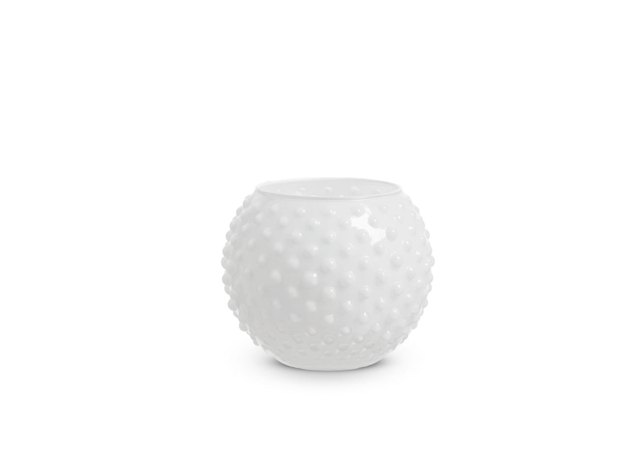 Vaso sfera con decoro a pois h.10xd.12 cm bianco basic