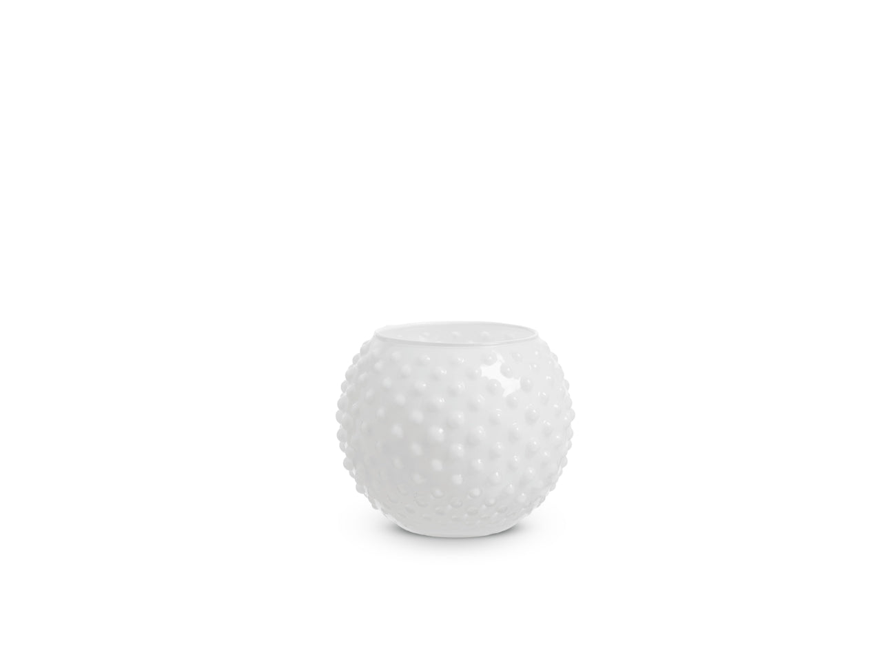Vaso sfera con decoro a pois h.7 xd.10 cm bianco basic