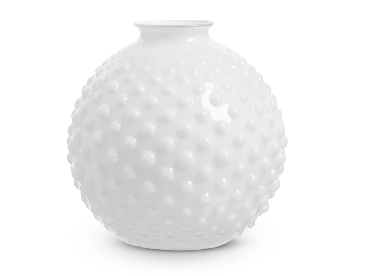 Vaso sfera con decoro a pois h.27 xd.26 cm bianco basic