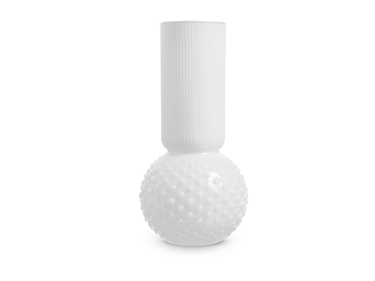 Vaso nayla h.40x d.19 cm oliva bianco basic