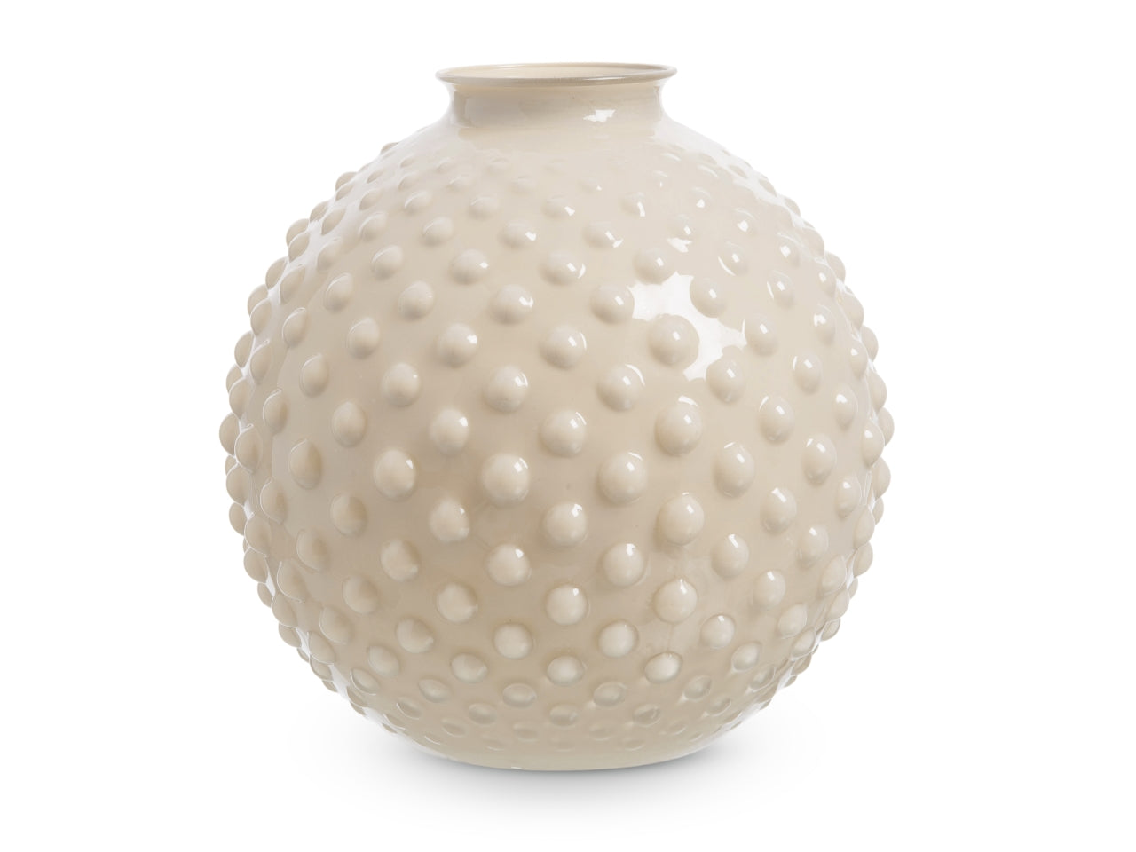 Vaso sfera con decoro a pois h.27 xd.26 cm creta basic