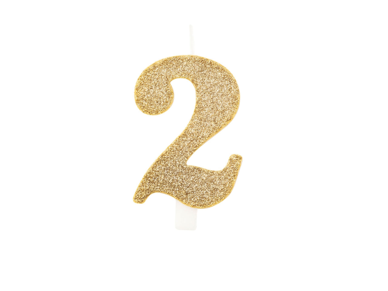 Candelina bio glitter 9,5cm n.2 oro