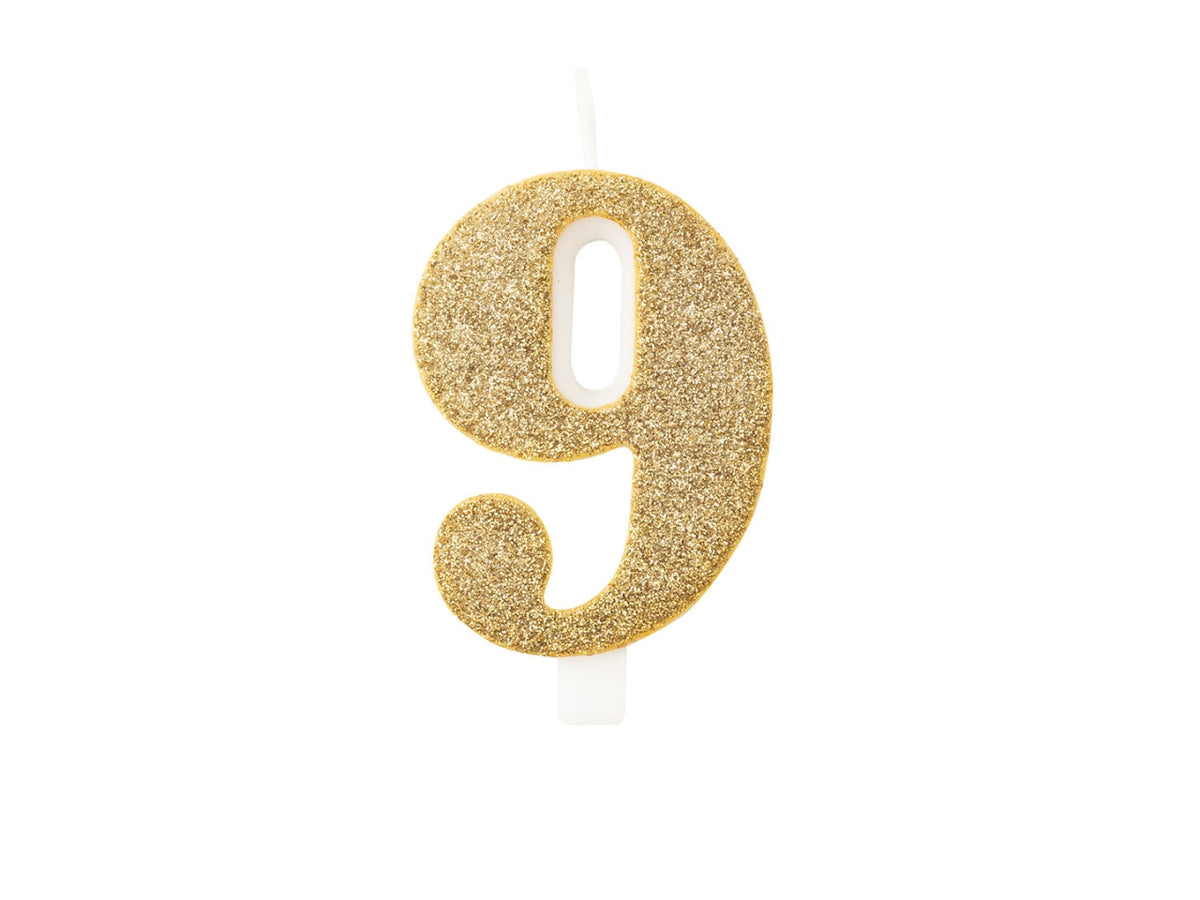 Candelina bio glitter n 9  cm 9,5 oro