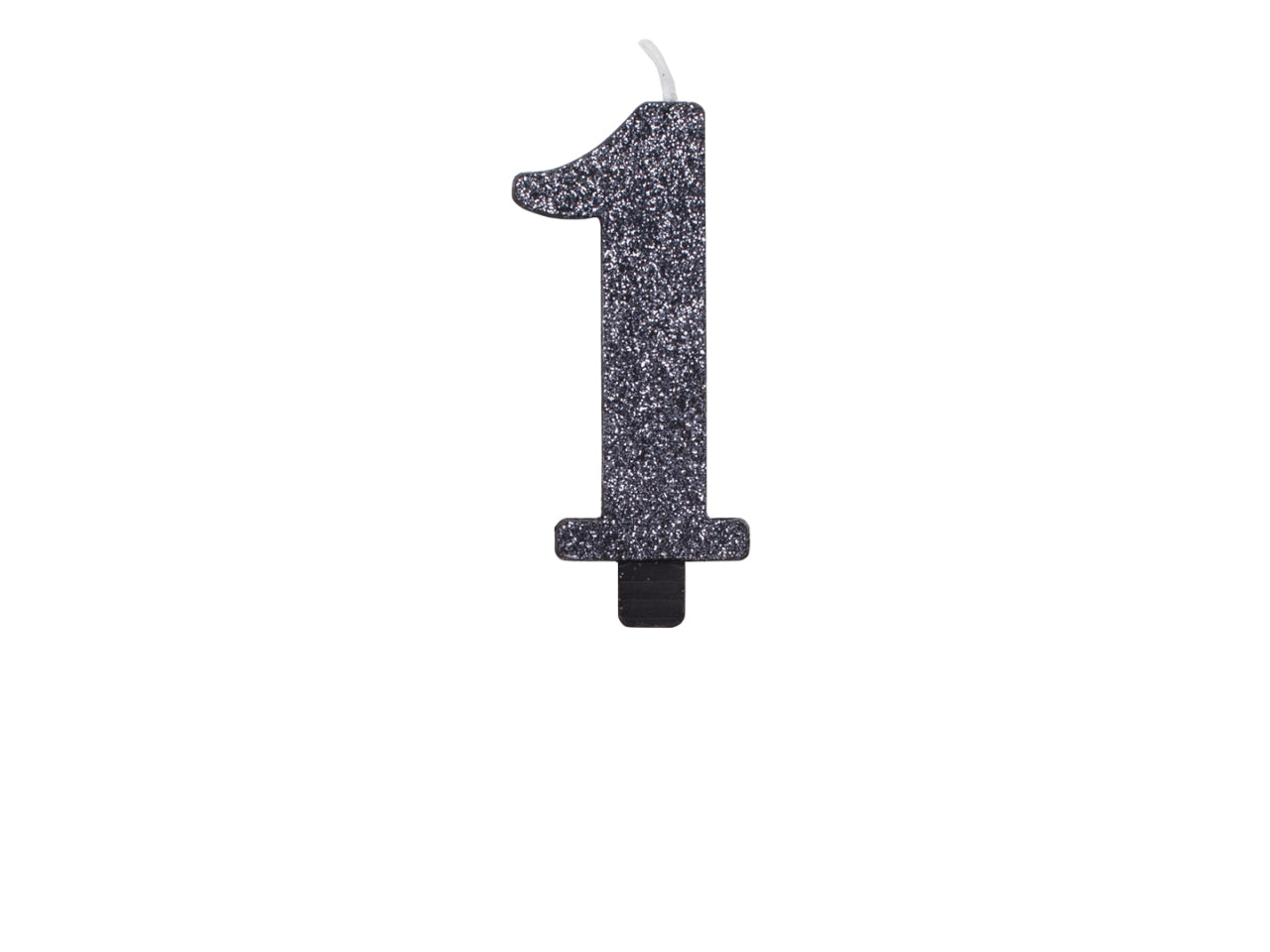 Candelina bio glitter 9,5cm n.1 nero