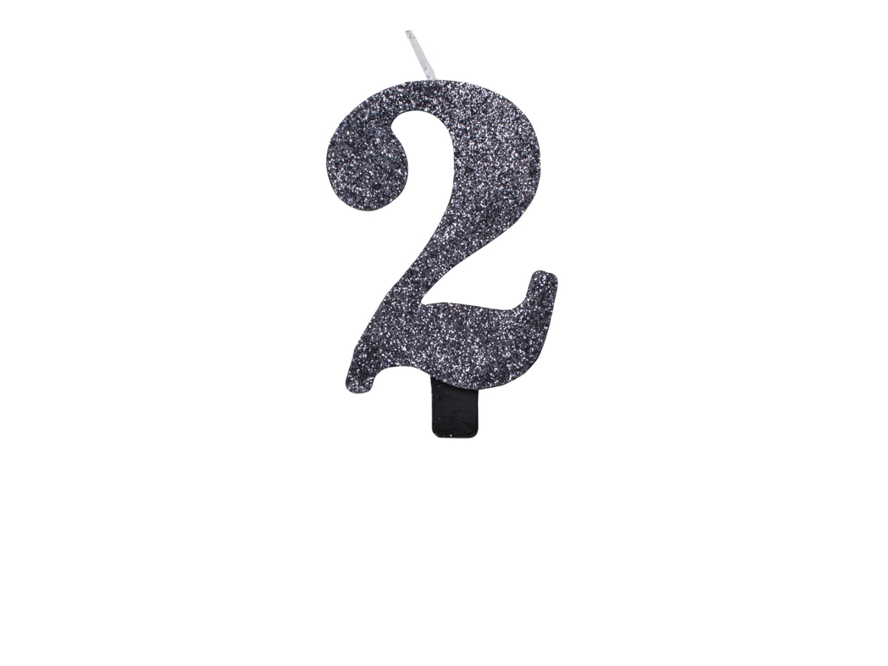 Candelina bio glitter n 2  cm 9,5 nero