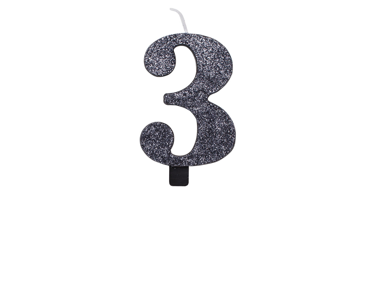 Candelina bio glitter n 3  cm 9,5 nero