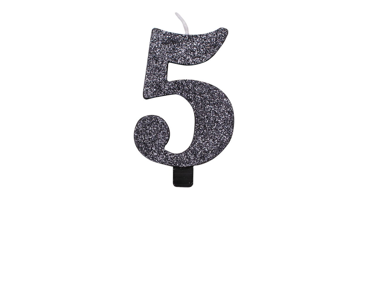 Candelina bio glitter n 5  cm 9,5 nero