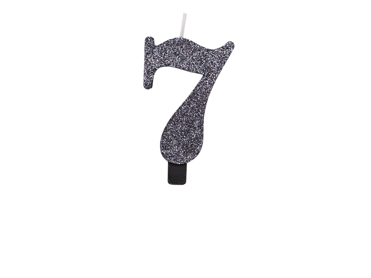 Candelina bio glitter n 7  cm 9,5 nero