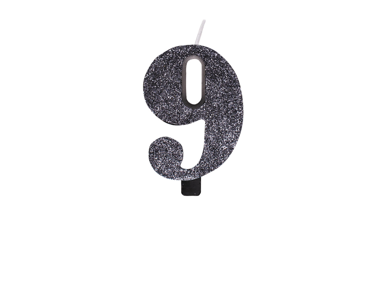 Candelina bio glitter n 9  cm 9,5 nero