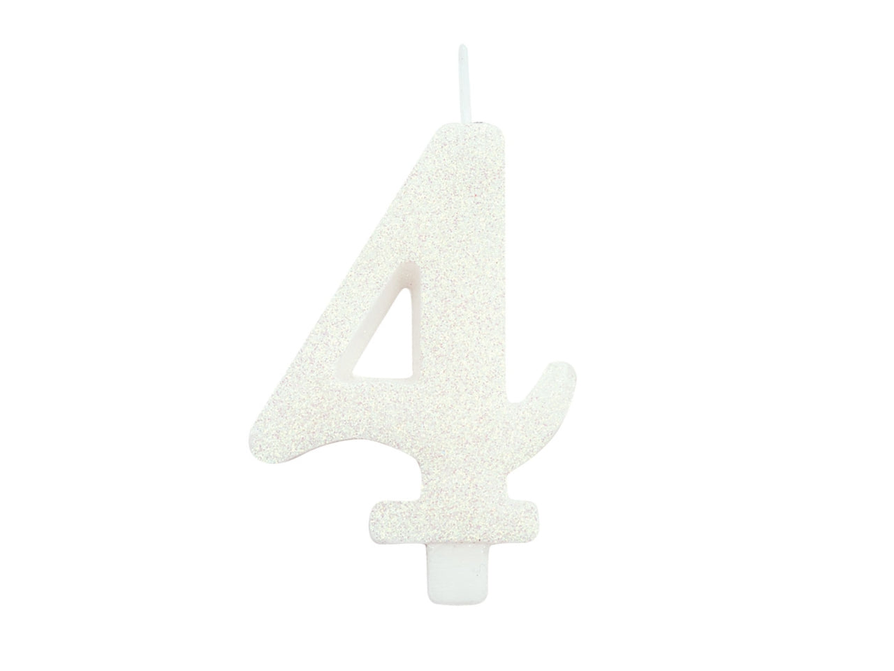 Candelina bio glitter n 4 cm 9,5 bianca