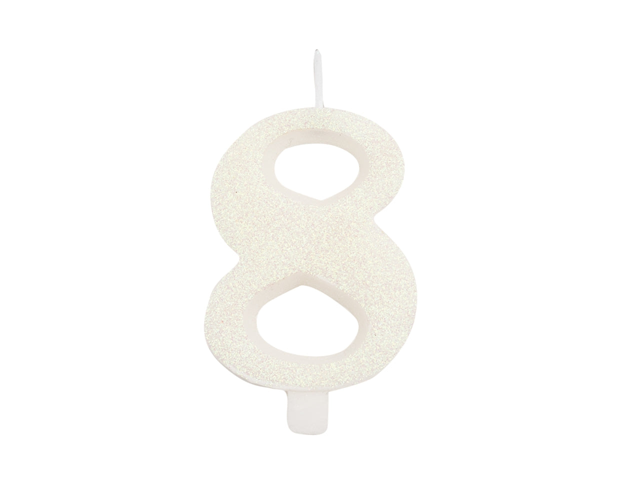 Candelina bio glitter n 8 cm 9,5 bianca