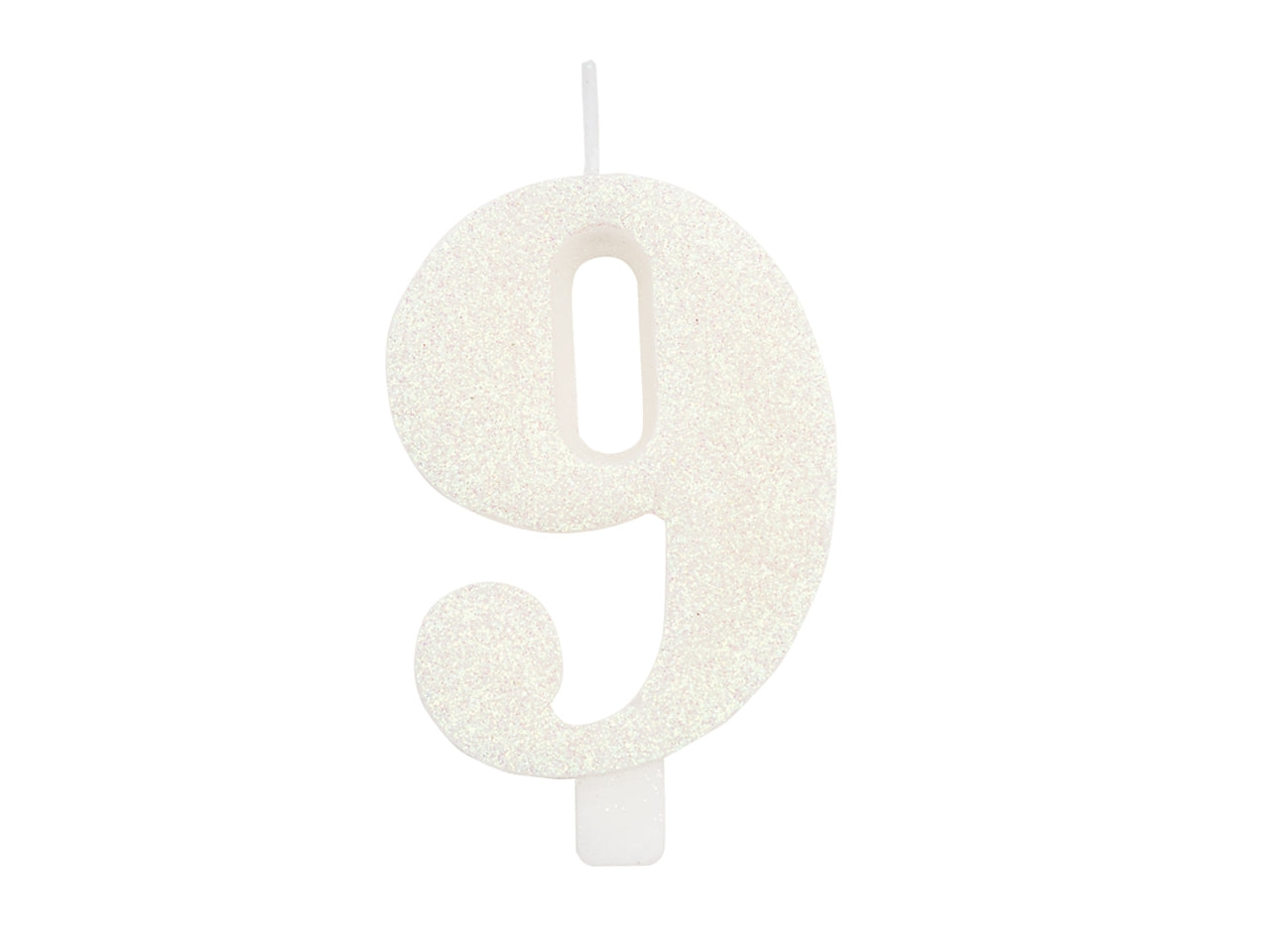 Candelina bio glitter n 9 cm 9,5 bianca