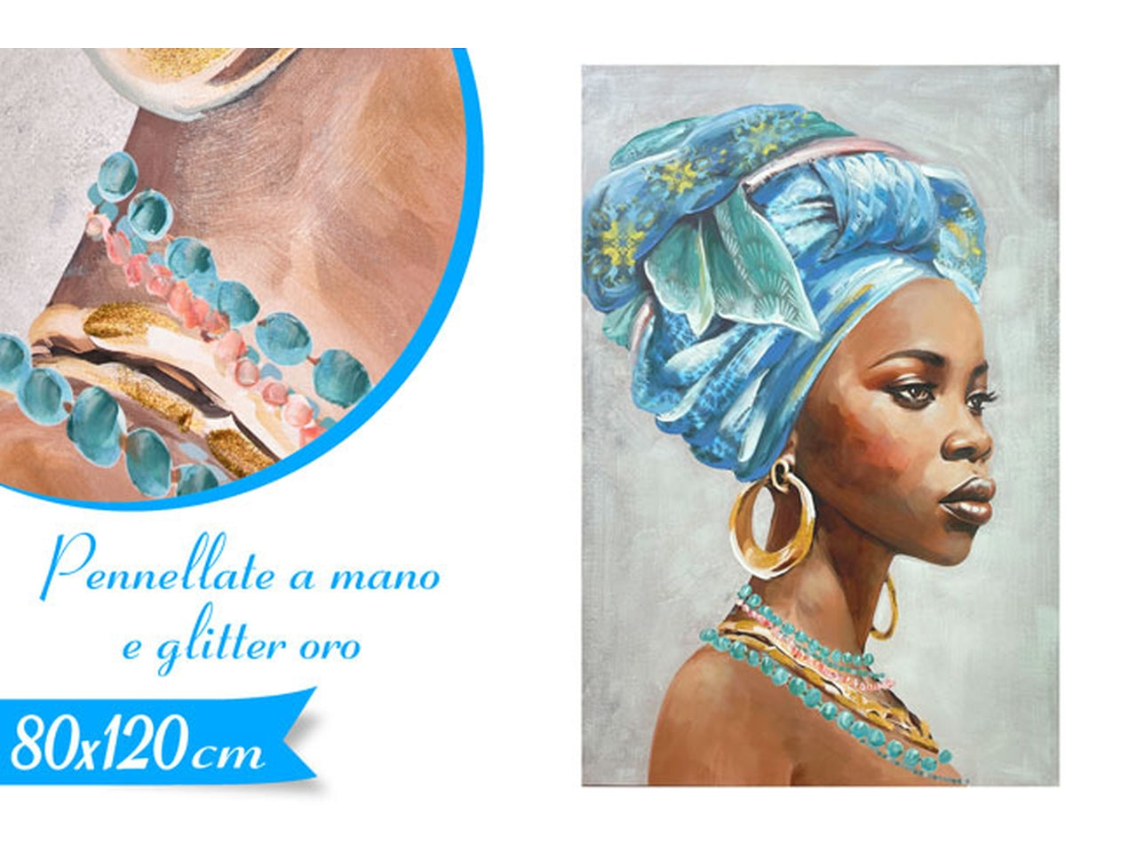 Quadro donna con glitter 80x120x3cm