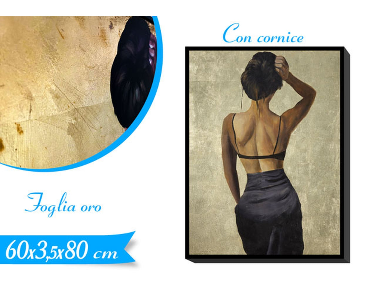 Quadro donna 60x80x3.5cm