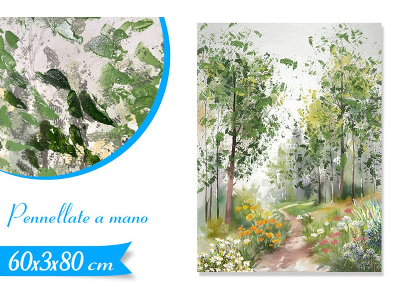 Quadro con paesaggio 60x80x3cm