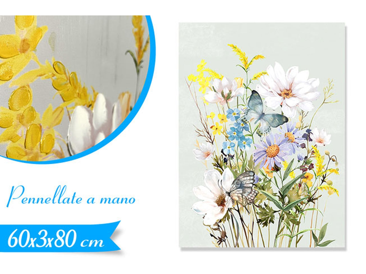 Quadro con fiori 60x80x3cm