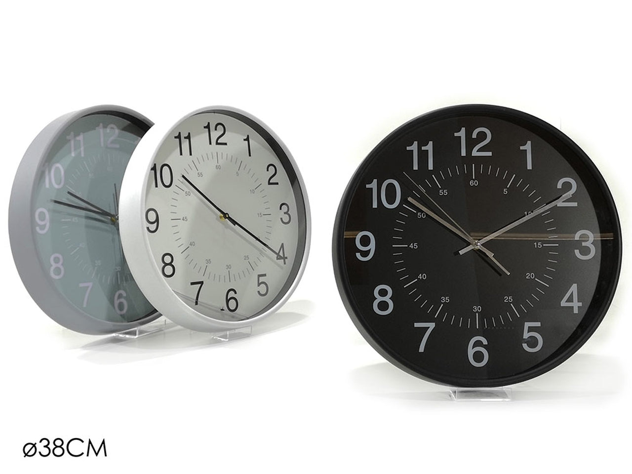 Orologio da muro d.38cm in 3 assortiti