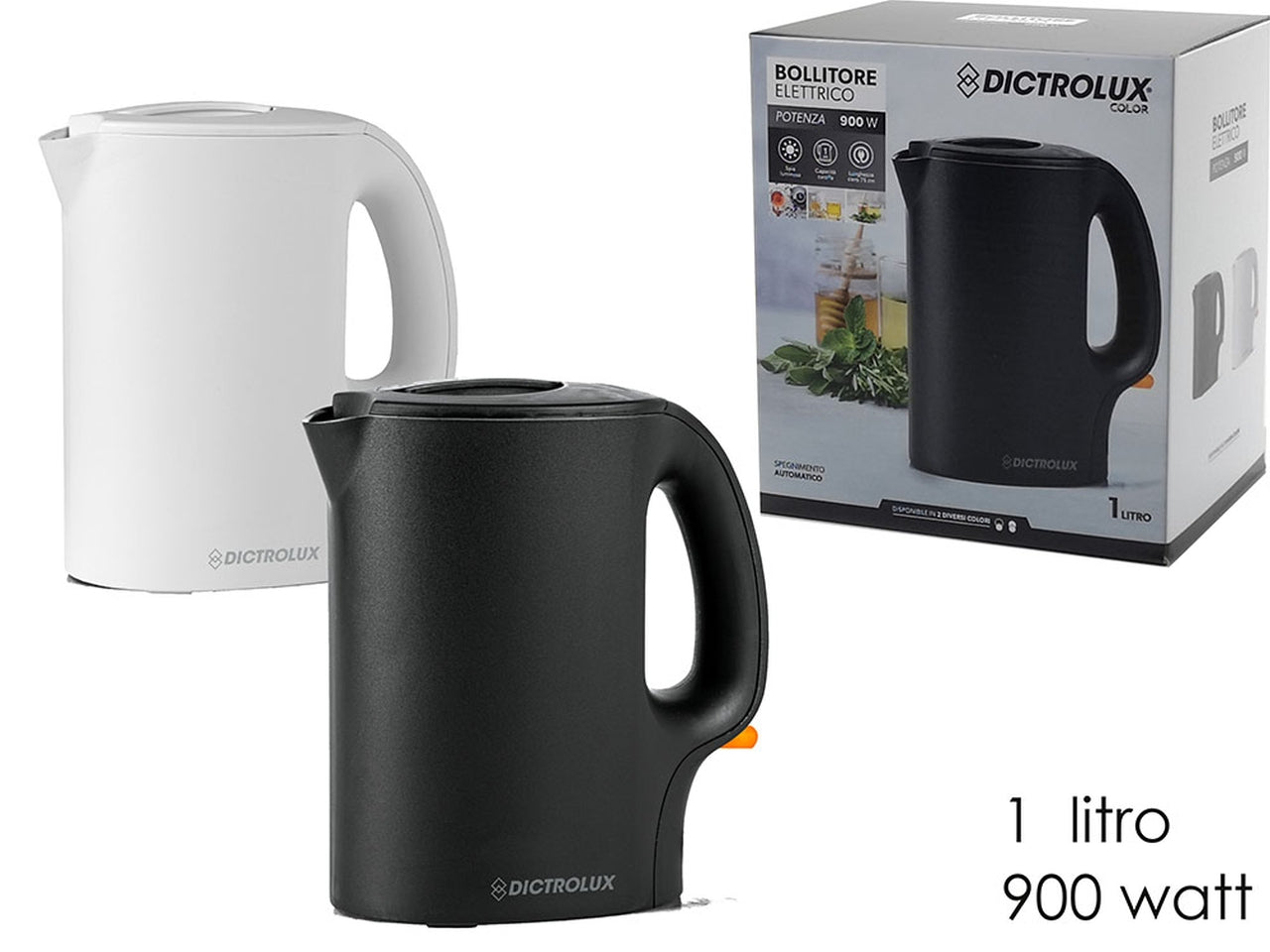 Bollitore 1lt 900w 2 assortiti