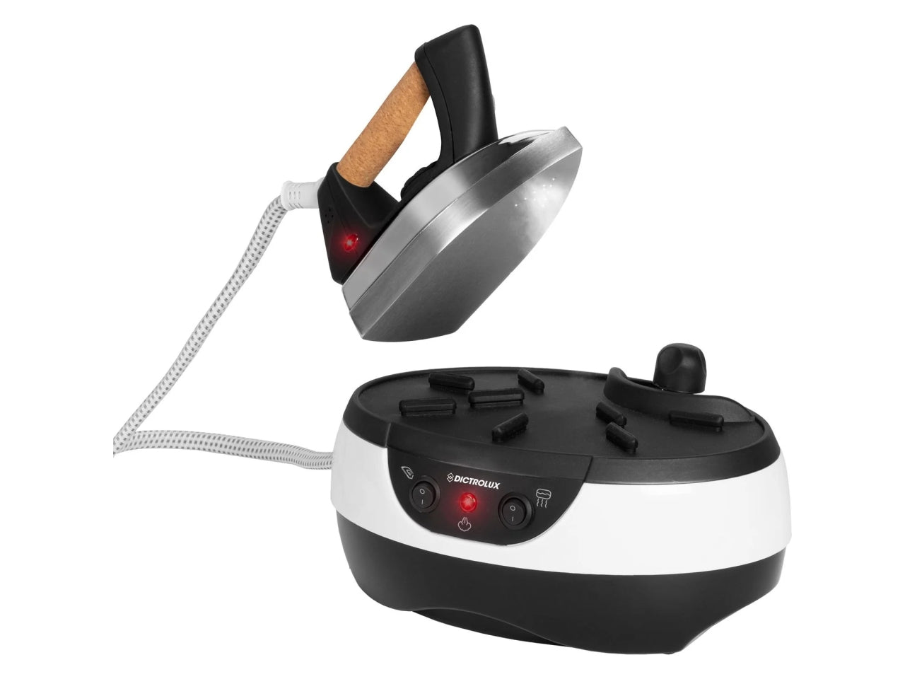 Ferro da stiro silk 2200w con caldaia di colore bianco e nero