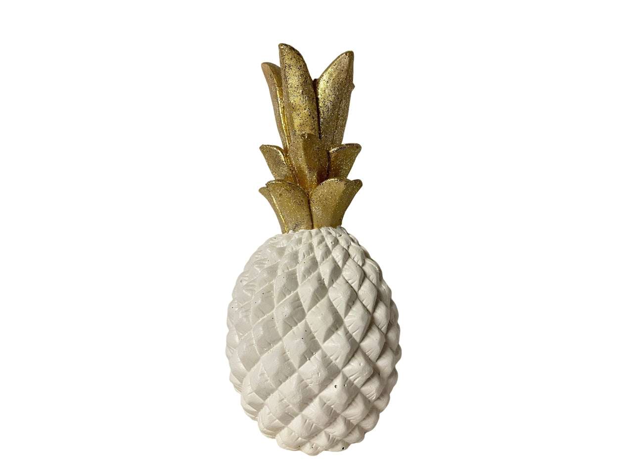 Ananas bianco/oro h.32cm